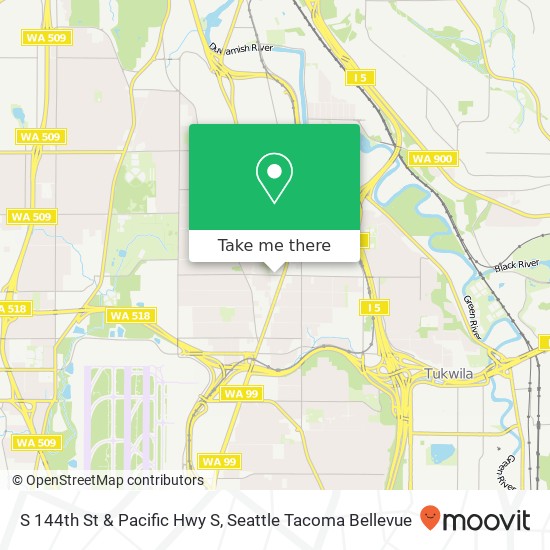 S 144th St & Pacific Hwy S map