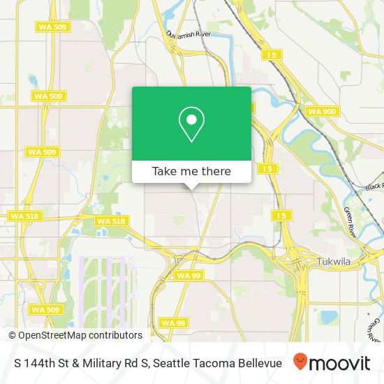 S 144th St & Military Rd S map