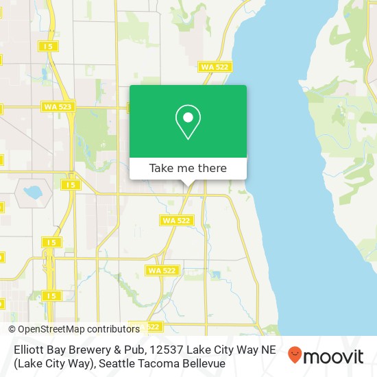 Mapa de Elliott Bay Brewery & Pub, 12537 Lake City Way NE