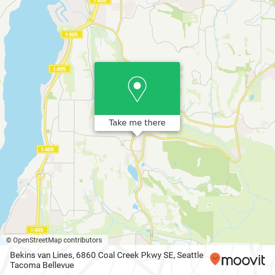 Mapa de Bekins van Lines, 6860 Coal Creek Pkwy SE