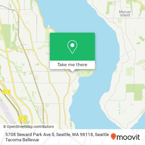 Mapa de 5708 Seward Park Ave S, Seattle, WA 98118