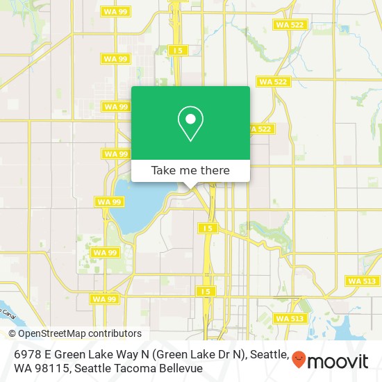 Mapa de 6978 E Green Lake Way N (Green Lake Dr N), Seattle, WA 98115