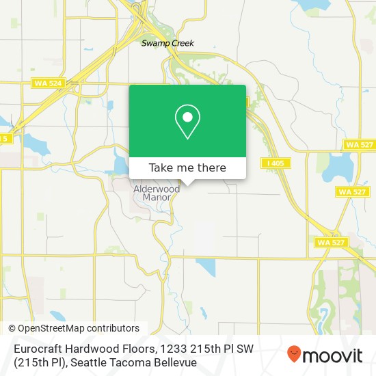 Mapa de Eurocraft Hardwood Floors, 1233 215th Pl SW