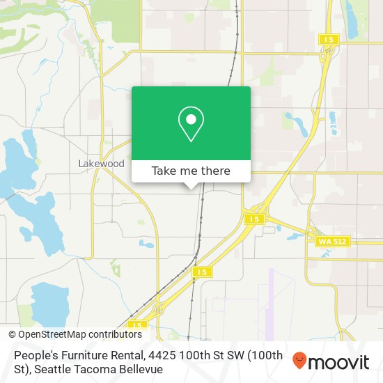 People's Furniture Rental, 4425 100th St SW map