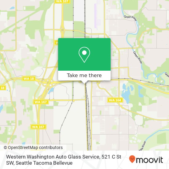 Mapa de Western Washington Auto Glass Service, 521 C St SW