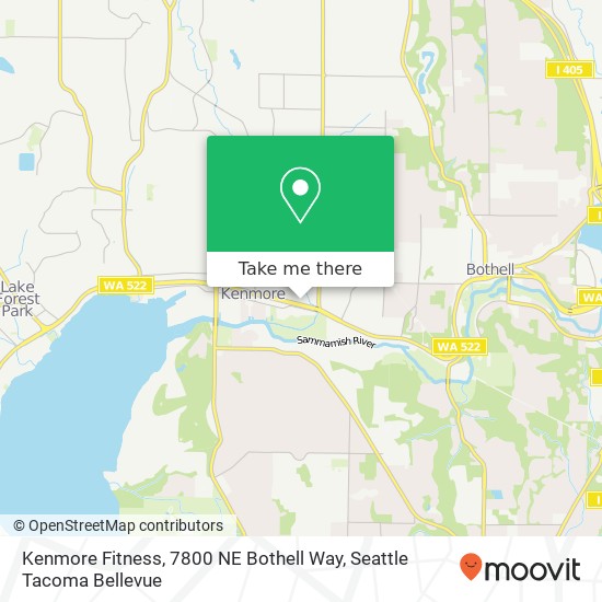 Mapa de Kenmore Fitness, 7800 NE Bothell Way