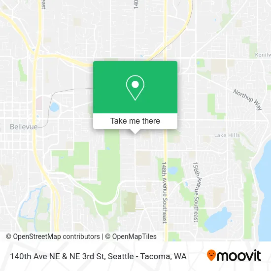 140th Ave NE & NE 3rd St map
