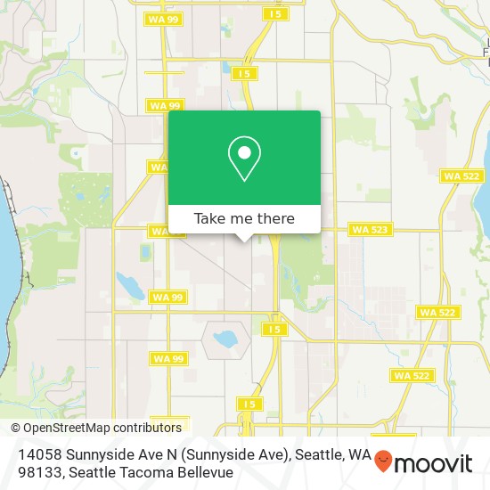 Mapa de 14058 Sunnyside Ave N (Sunnyside Ave), Seattle, WA 98133