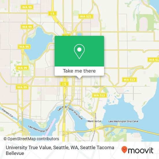 University True Value, Seattle, WA map