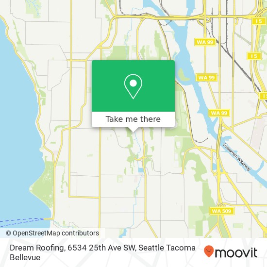 Dream Roofing, 6534 25th Ave SW map