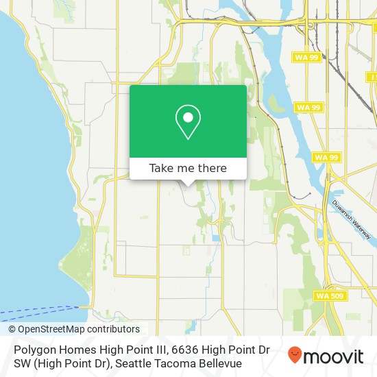Mapa de Polygon Homes High Point III, 6636 High Point Dr SW