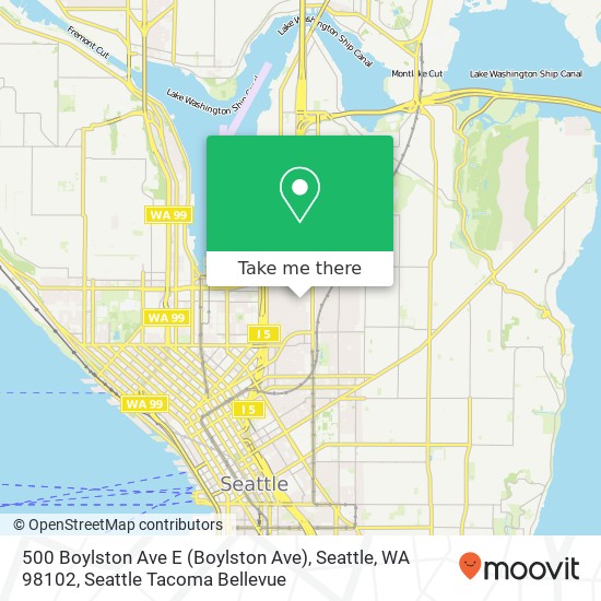 Mapa de 500 Boylston Ave E (Boylston Ave), Seattle, WA 98102