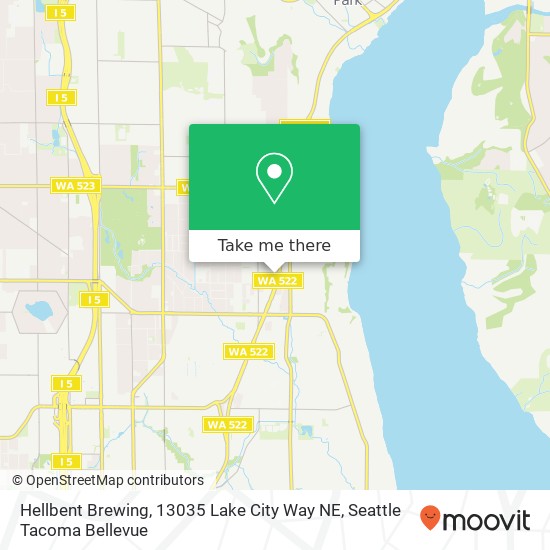 Mapa de Hellbent Brewing, 13035 Lake City Way NE