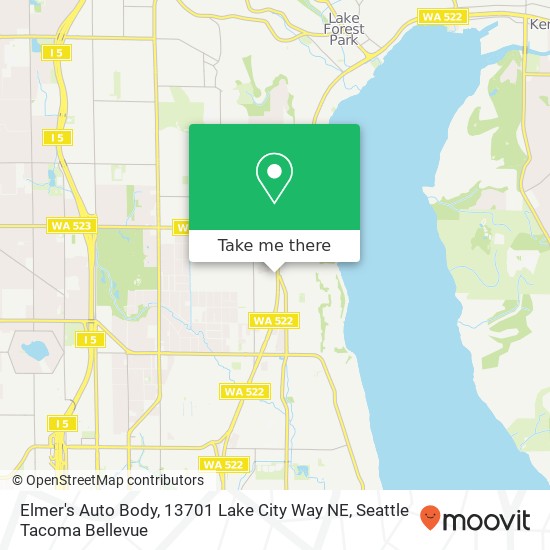 Mapa de Elmer's Auto Body, 13701 Lake City Way NE