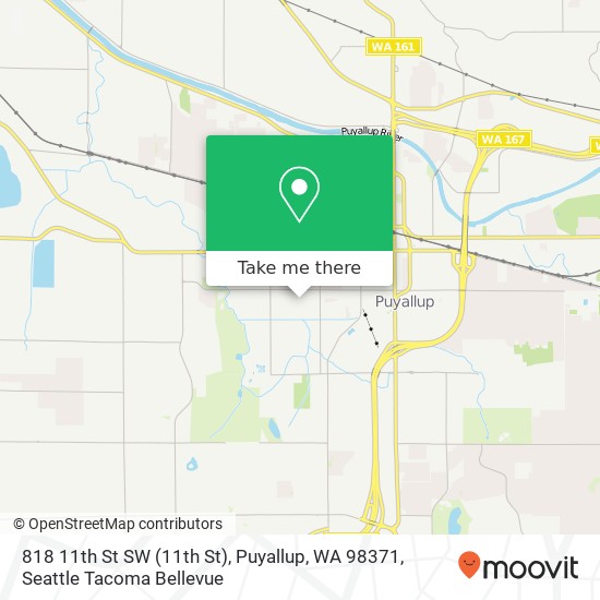 Mapa de 818 11th St SW (11th St), Puyallup, WA 98371