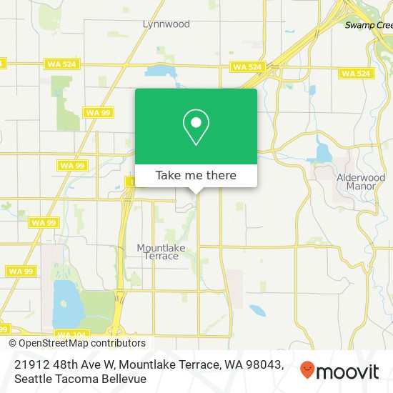 Mapa de 21912 48th Ave W, Mountlake Terrace, WA 98043