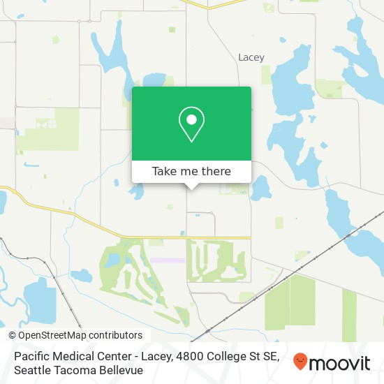 Mapa de Pacific Medical Center - Lacey, 4800 College St SE