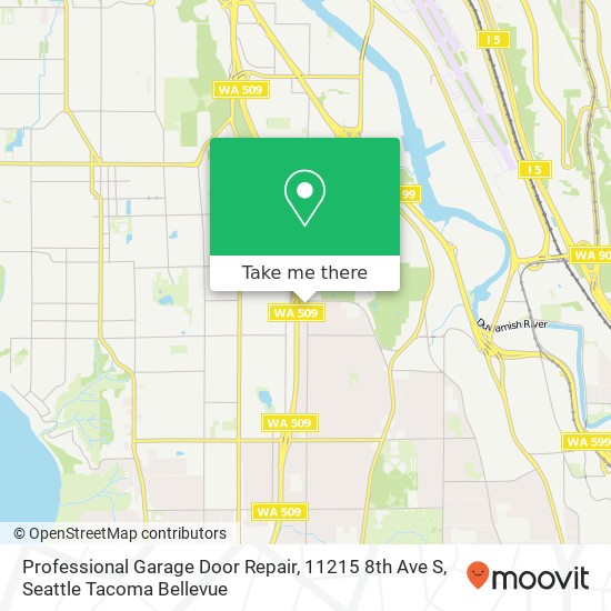 Professional Garage Door Repair, 11215 8th Ave S map