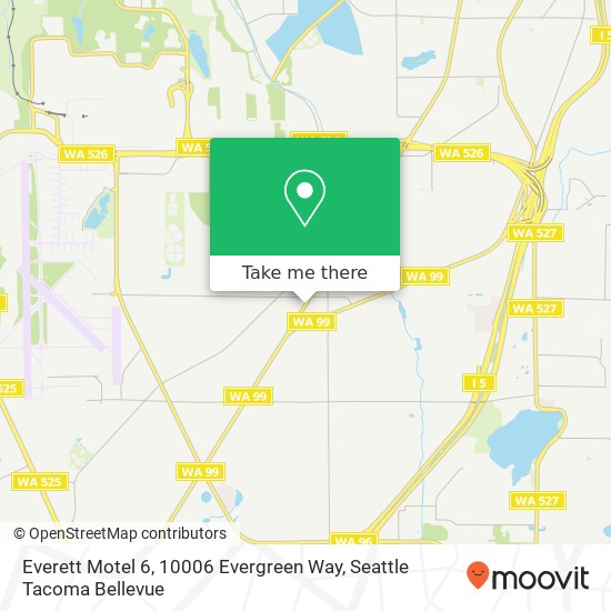 Everett Motel 6, 10006 Evergreen Way map