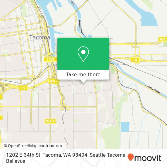 Mapa de 1202 E 34th St, Tacoma, WA 98404