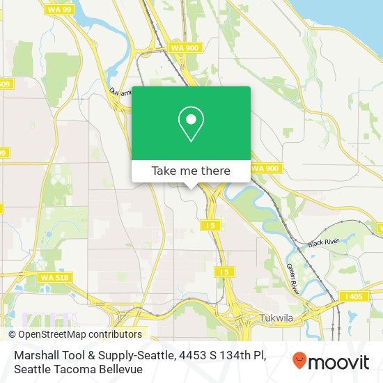 Mapa de Marshall Tool & Supply-Seattle, 4453 S 134th Pl