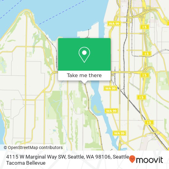 Mapa de 4115 W Marginal Way SW, Seattle, WA 98106