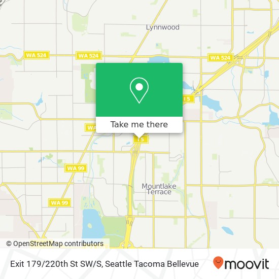 Exit 179/220th St SW/S map