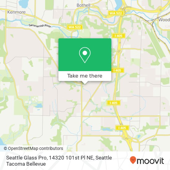 Mapa de Seattle Glass Pro, 14320 101st Pl NE