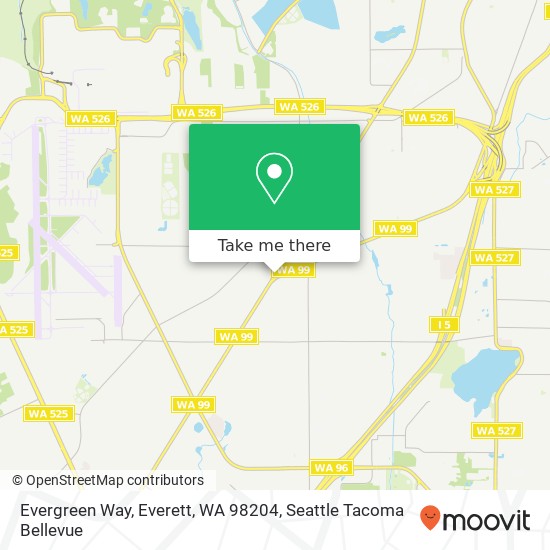 Mapa de Evergreen Way, Everett, WA 98204