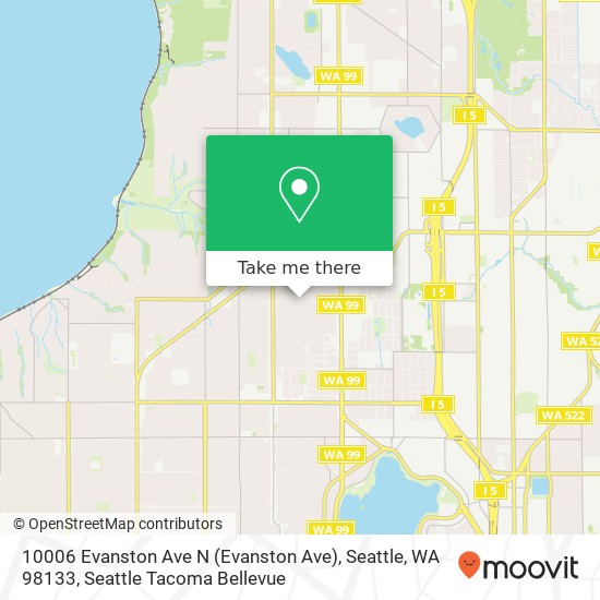 Mapa de 10006 Evanston Ave N (Evanston Ave), Seattle, WA 98133