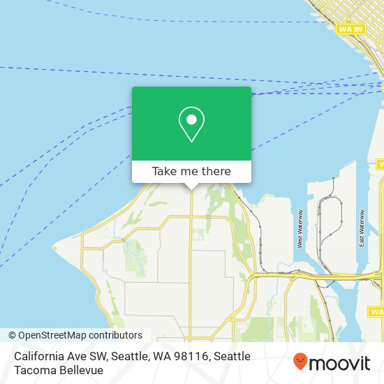 Mapa de California Ave SW, Seattle, WA 98116