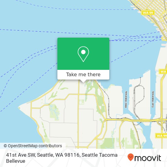 Mapa de 41st Ave SW, Seattle, WA 98116