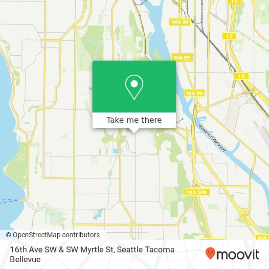 16th Ave SW & SW Myrtle St map