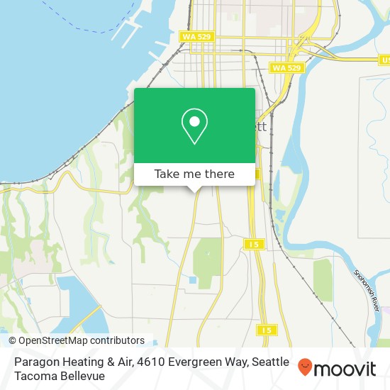 Paragon Heating & Air, 4610 Evergreen Way map