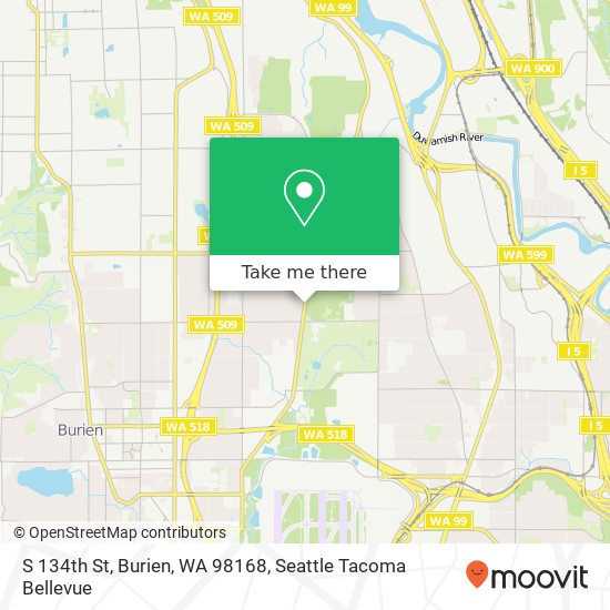 Mapa de S 134th St, Burien, WA 98168