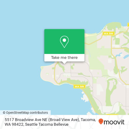 Mapa de 5517 Broadview Ave NE (Broad View Ave), Tacoma, WA 98422
