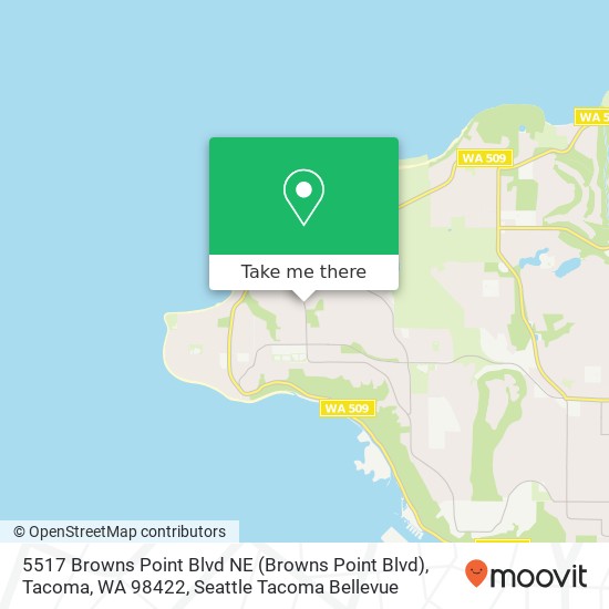 Mapa de 5517 Browns Point Blvd NE (Browns Point Blvd), Tacoma, WA 98422