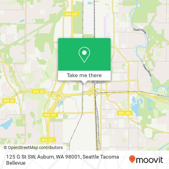 Mapa de 125 G St SW, Auburn, WA 98001