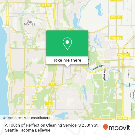 Mapa de A Touch of Perfection Cleaning Service, S 250th St