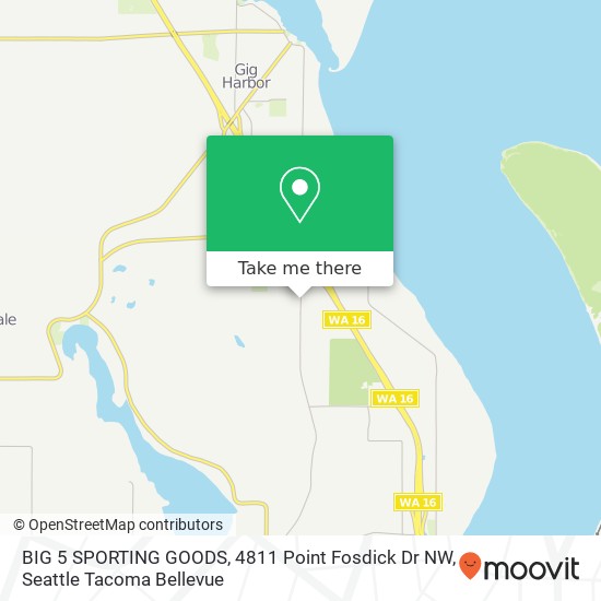 Mapa de BIG 5 SPORTING GOODS, 4811 Point Fosdick Dr NW