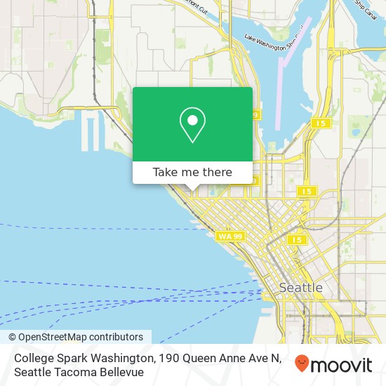 Mapa de College Spark Washington, 190 Queen Anne Ave N