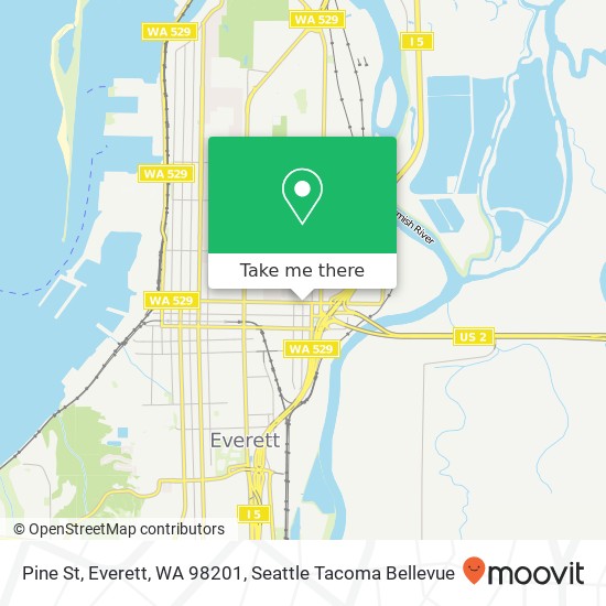 Mapa de Pine St, Everett, WA 98201