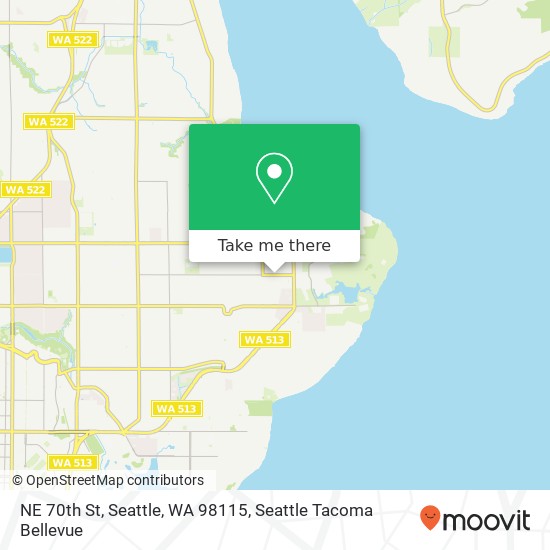 Mapa de NE 70th St, Seattle, WA 98115