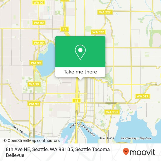 Mapa de 8th Ave NE, Seattle, WA 98105