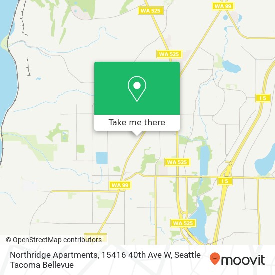 Northridge Apartments, 15416 40th Ave W map