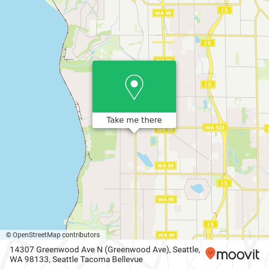 Mapa de 14307 Greenwood Ave N (Greenwood Ave), Seattle, WA 98133