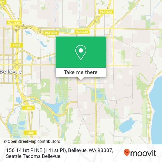 Mapa de 156 141st Pl NE (141st Pl), Bellevue, WA 98007