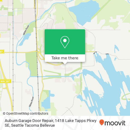 Auburn Garage Door Repair, 1418 Lake Tapps Pkwy SE map