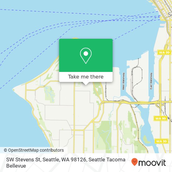 Mapa de SW Stevens St, Seattle, WA 98126