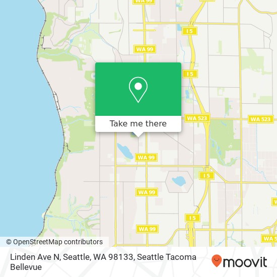 Mapa de Linden Ave N, Seattle, WA 98133